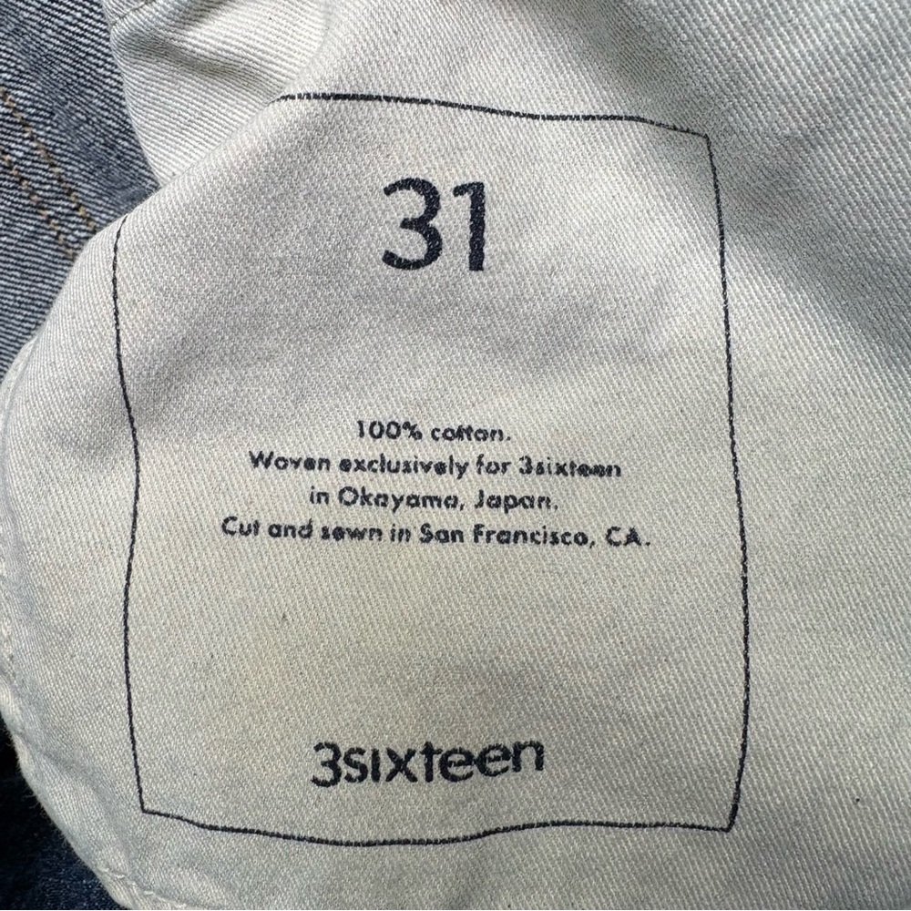 3sixteen Selvedge Jeans Mens 31 (Fits 29x27) Narrow Taper NT-100xk Short King - Picture 5 of 13